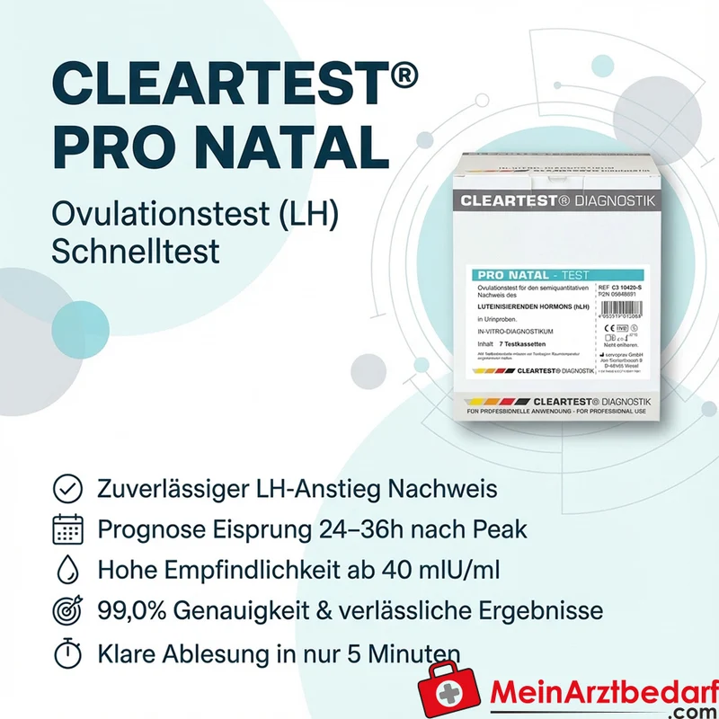 Cleartest Pro Natal Ovulationstest, 7 Testkasetten