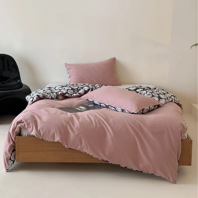 Bettbezug-Set aus Baumwollsatin mit Boho-Ethno-Muster und Wendefunktion