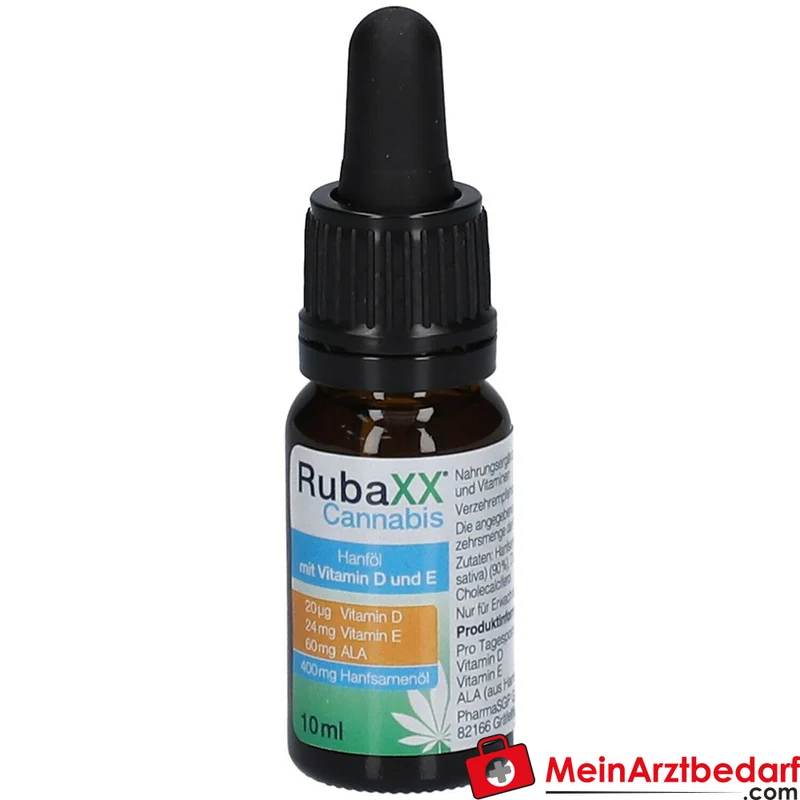RubaXX Cannabis Öl Cannabissamenöl Vitamin D 20 µg Vitamin E Öl 10 ml