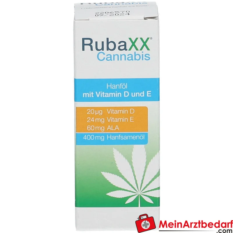RubaXX Cannabis Öl Cannabissamenöl Vitamin D 20 µg Vitamin E Öl 10 ml