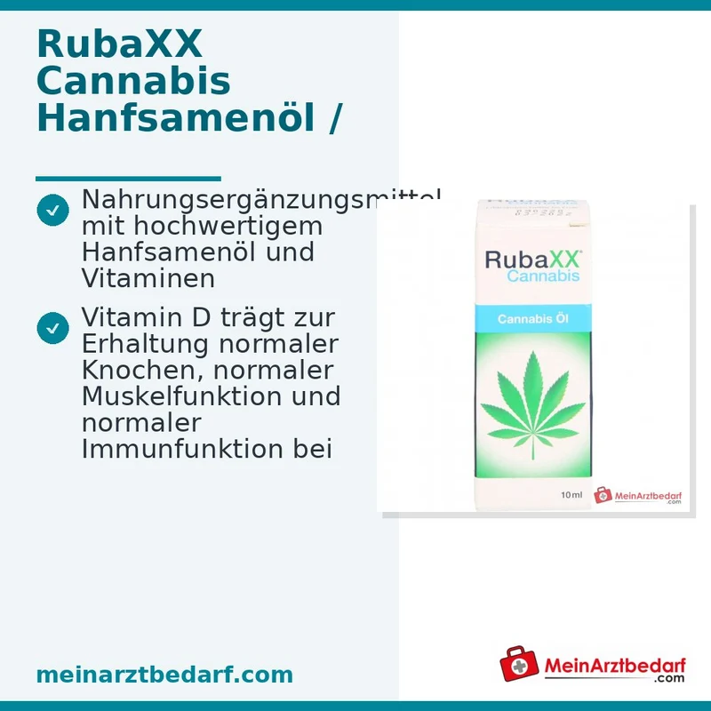 RubaXX Cannabis Öl Cannabissamenöl Vitamin D 20 µg Vitamin E Öl 10 ml
