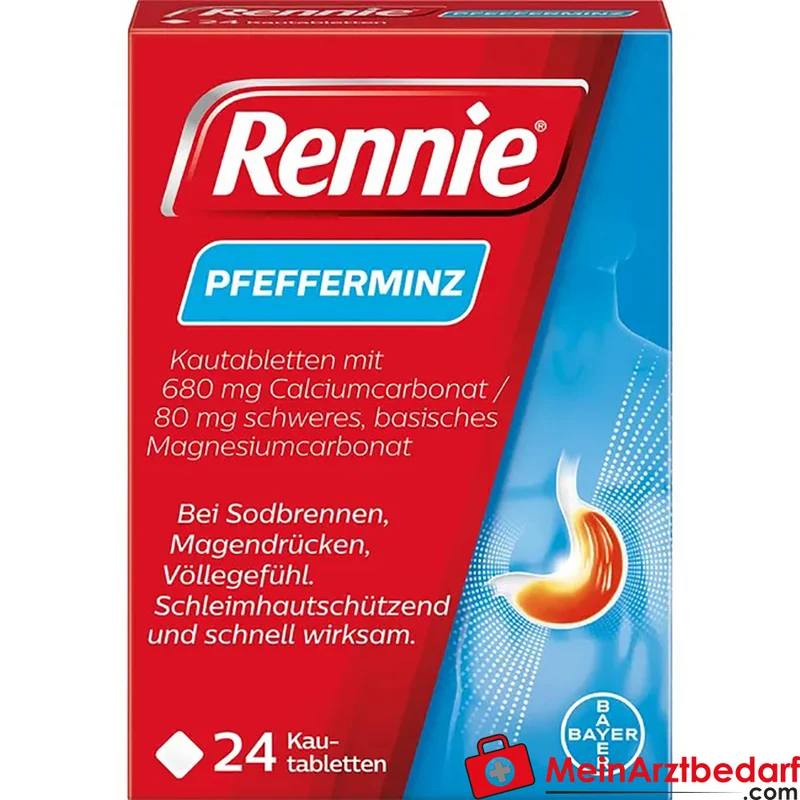 Rennie Pfefferminz Kautabletten Calciumcarbonat 680 mg Magnesiumcarbonat 80 mg