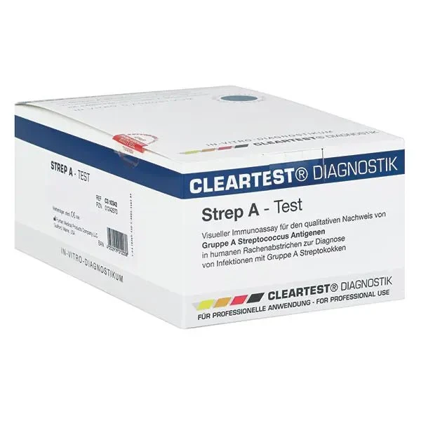 Cleartest Strep A-Test Kassettenform Pack: 20 Testkassetten | Packung (20 Tests)