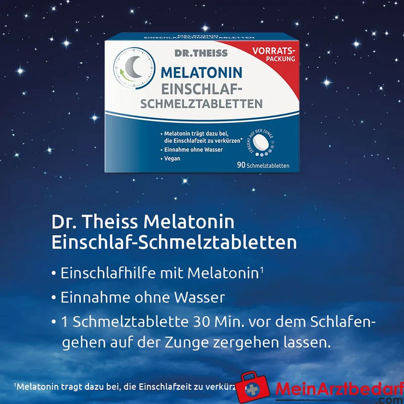 Dr. Theiss Melatonin Einschlaf-Schmelztabletten 1 mg, 90 St.