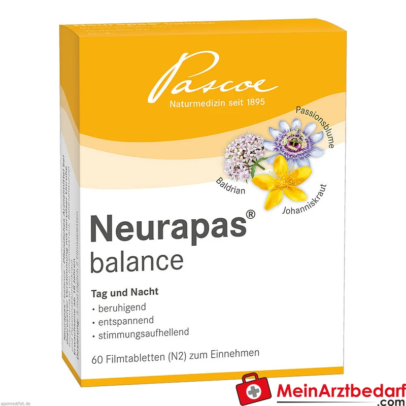 Neurapas balance Tabletten mit Baldrian, Johanniskraut und Passionsblume Packung, 5x100 Stk.