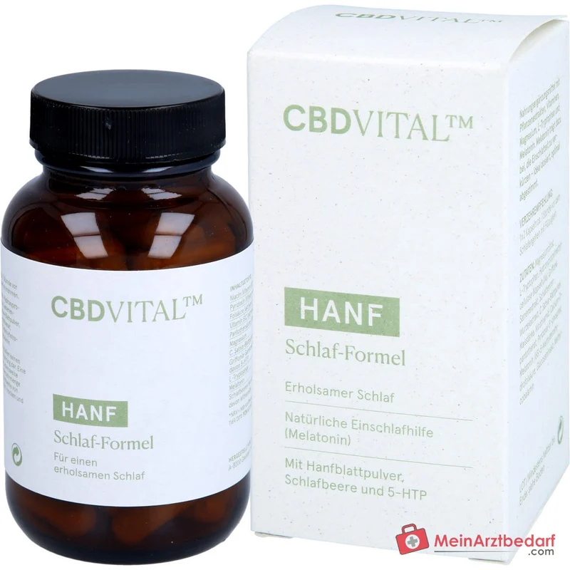 CBD VITAL Hanf Schlaf-Formel Melatonin 1 mg + L‑Tryptophan 250 mg Kapseln 60 Stück