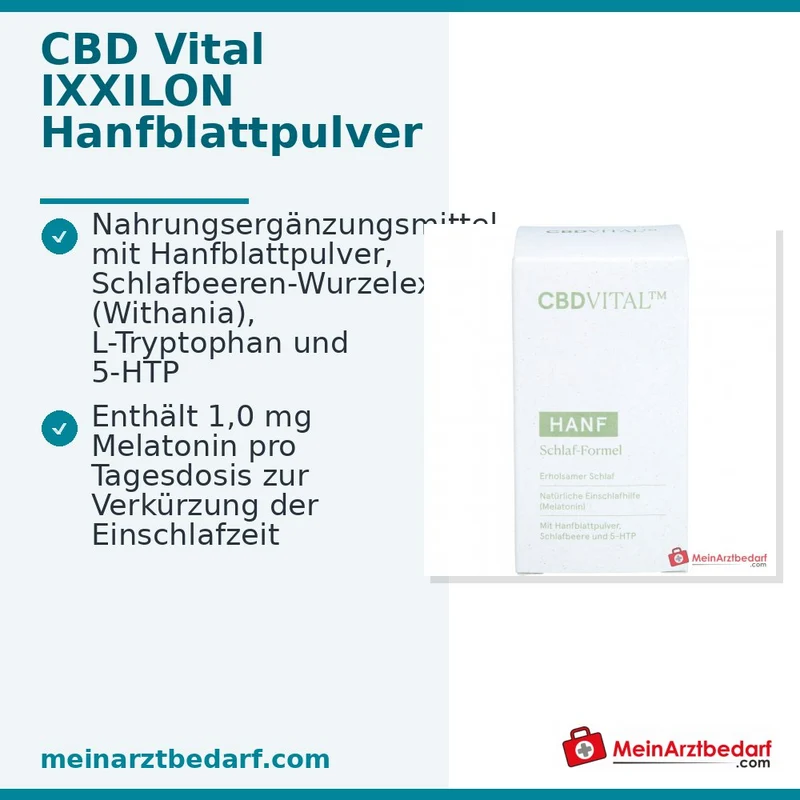 CBD VITAL Hanf Schlaf-Formel Melatonin 1 mg + L‑Tryptophan 250 mg Kapseln 60 Stück