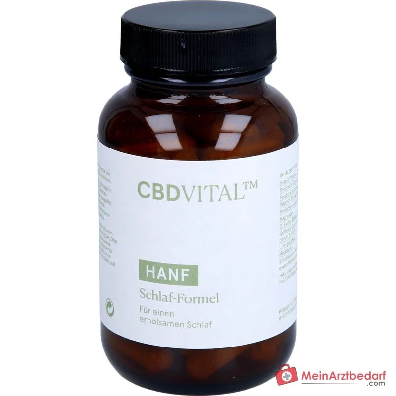 CBD VITAL Hanf Schlaf-Formel Melatonin 1 mg + L‑Tryptophan 250 mg Kapseln 60 Stück