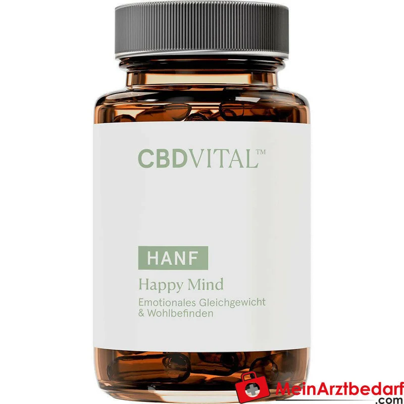 CBD VITAL Hanf Happy Mind Kapseln mit Griffonia (5‑HTP) 60 Stück