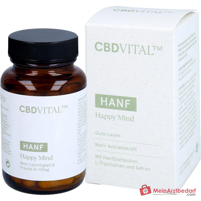 CBD VITAL Hanf Happy Mind Kapseln mit Griffonia (5‑HTP) 60 Stück