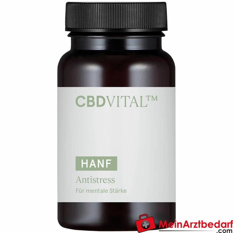 CBD VITAL Hanf Anti Stress Kapseln mit Eisen, aktivierten B‑Vitaminen und Sibirischem Ginseng 60 Kapseln