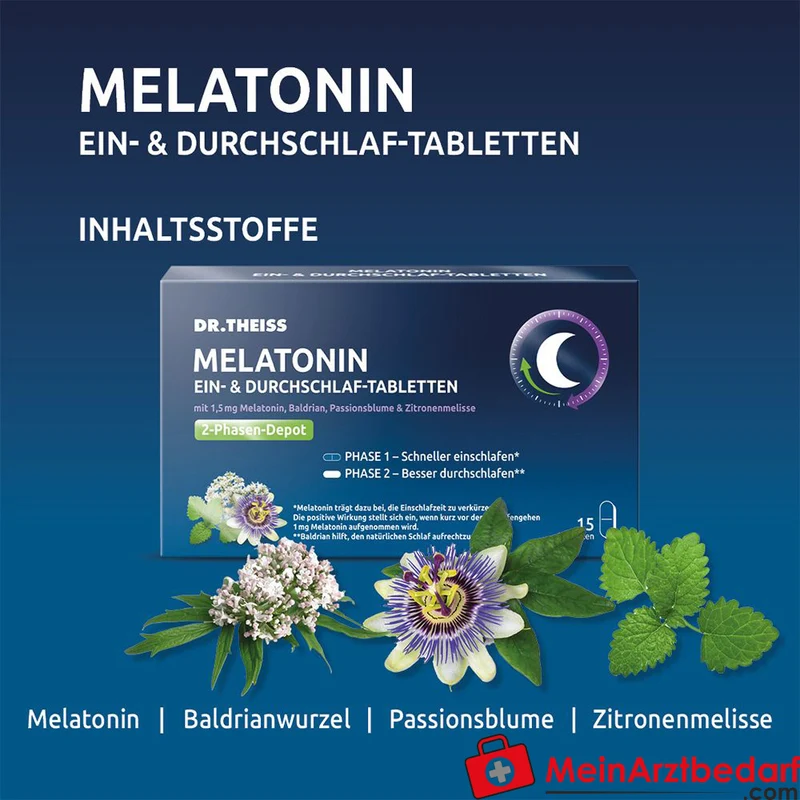 Dr. Theiss Ein- & Durchschlaf-Tabletten Melatonin 1,5 mg 60 Stück