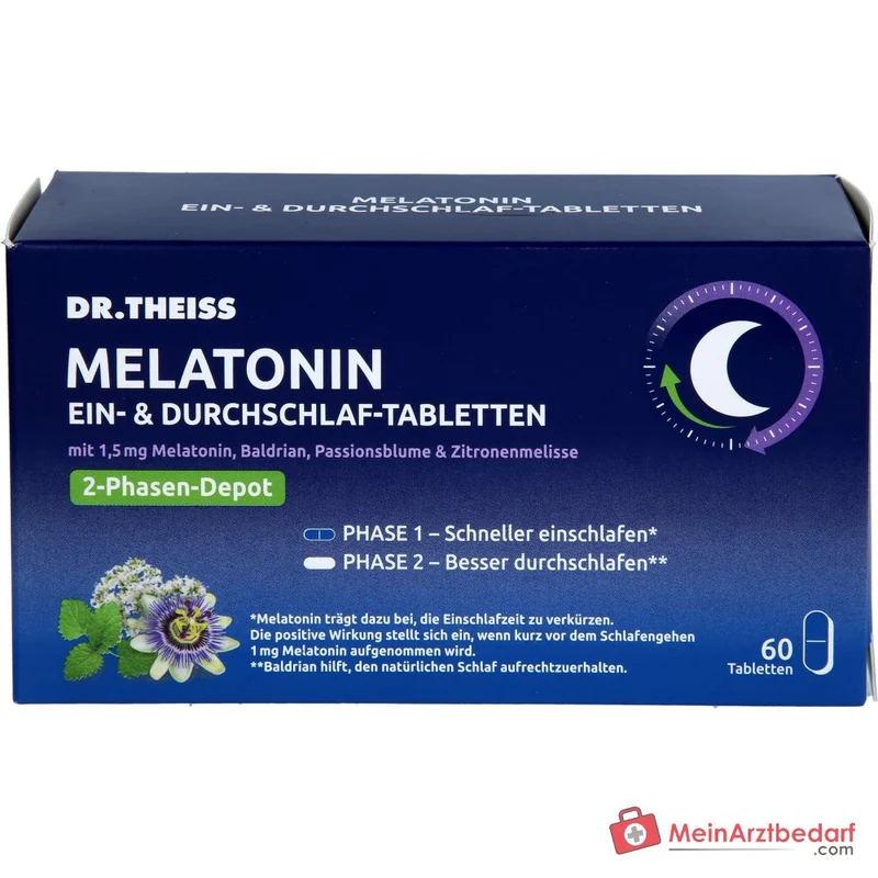 Dr. Theiss Ein- & Durchschlaf-Tabletten Melatonin 1,5 mg 60 Stück