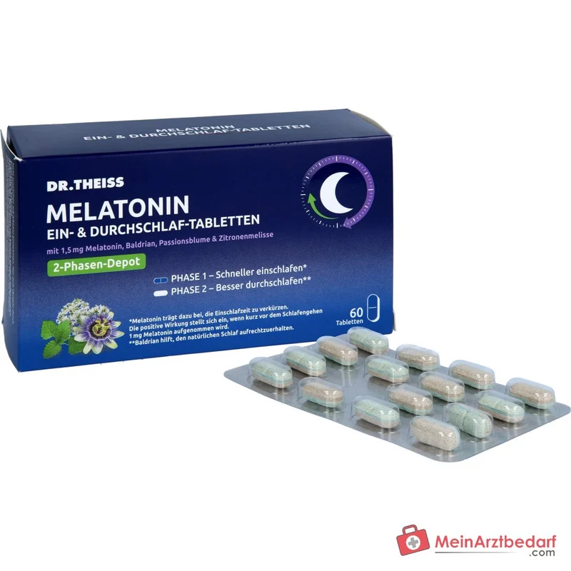Dr. Theiss Ein- & Durchschlaf-Tabletten Melatonin 1,5 mg 60 Stück