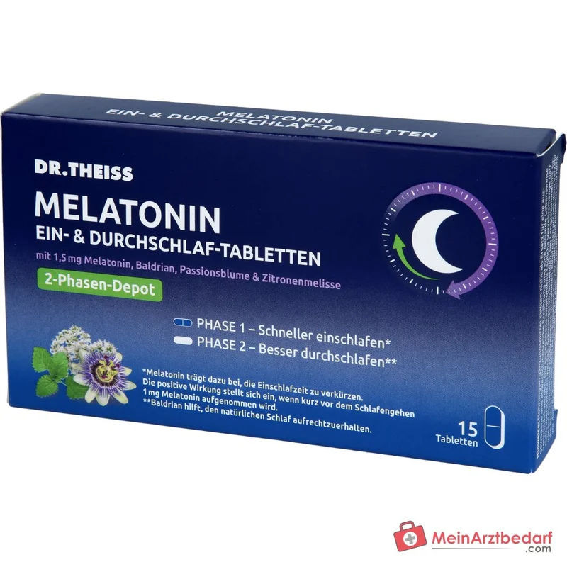 Dr. Theiss Ein- & Durchschlaf-Tabletten Melatonin 1,5 mg Tabletten 15 Stück