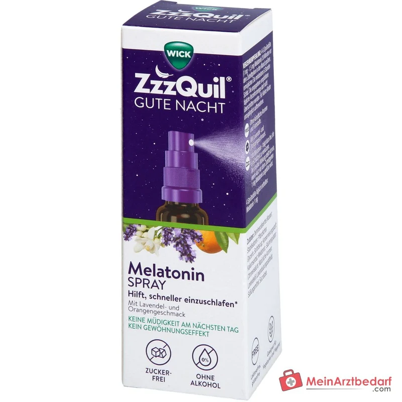 WICK ZzzQuil Gute Nacht Spray Melatonin 1–1,5 mg pro Dosis Einschlafspray 30 ml