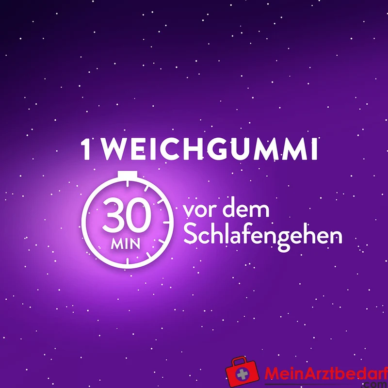 WICK ZzzQuil Gute Nacht Melatonin 1 mg Weichgummis 30 Stück Mango‑Banane