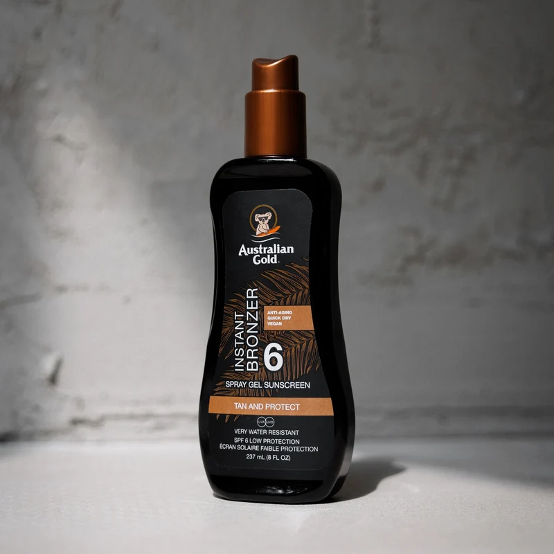 Australian Gold SPF6 Zonnebrand Spray Gel + Bronzer 237 ml