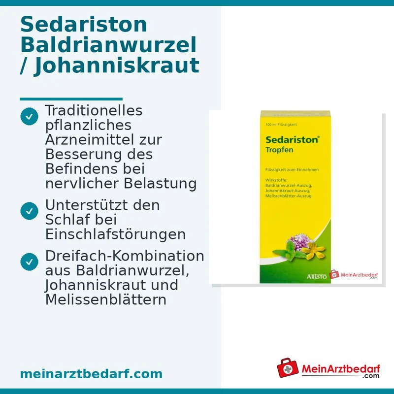 Sedariston Tropfen Auszüge aus Baldrian, Johanniskraut und Melisse