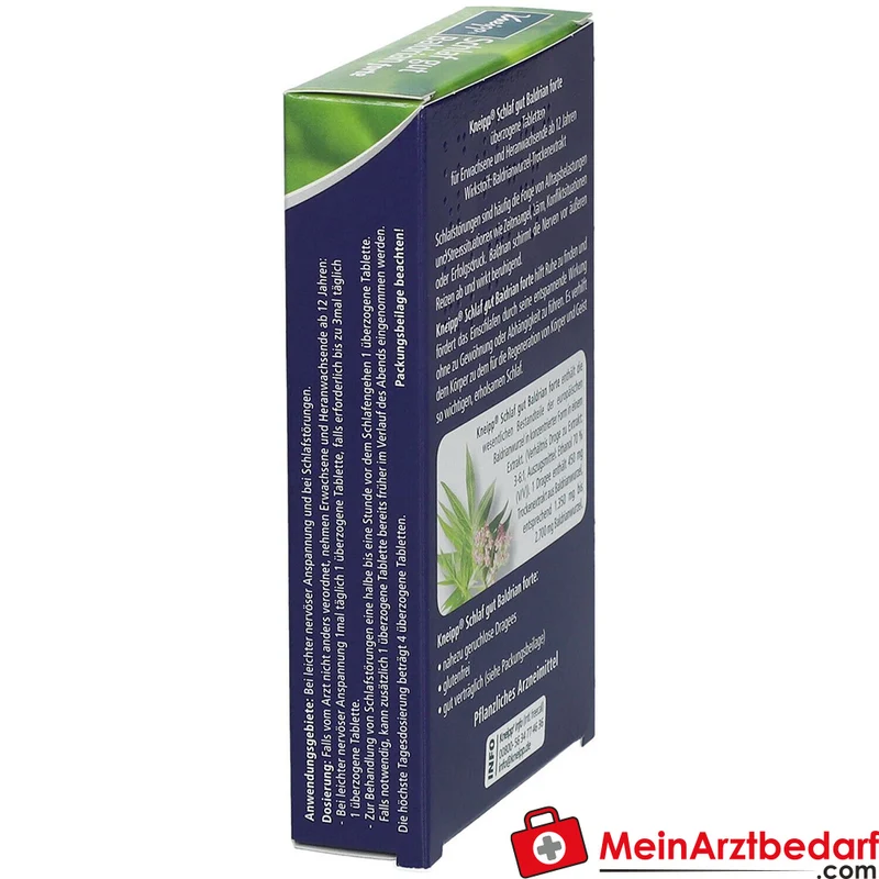Kneipp Schlaf gut Baldrian forte 450 mg Baldrianwurzel‑Trockenextrakt überzogene Tabletten