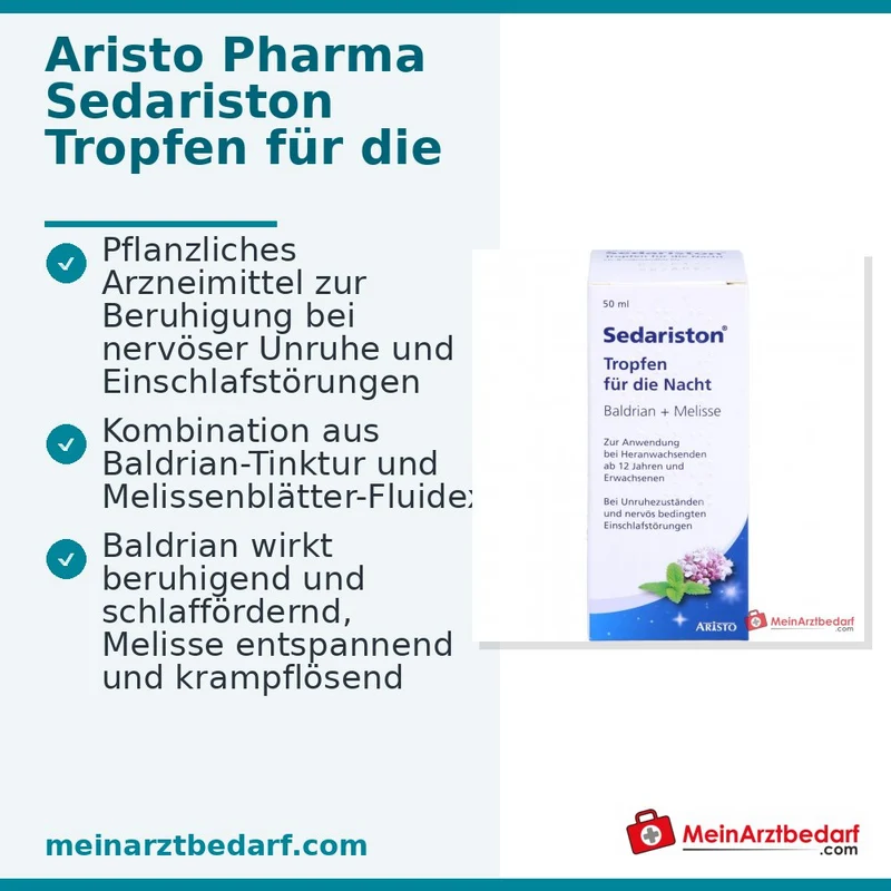 Sedariston Tropfen für die Nacht Baldrian und Melissenöl Tropfen 20 ml, 50 ml
