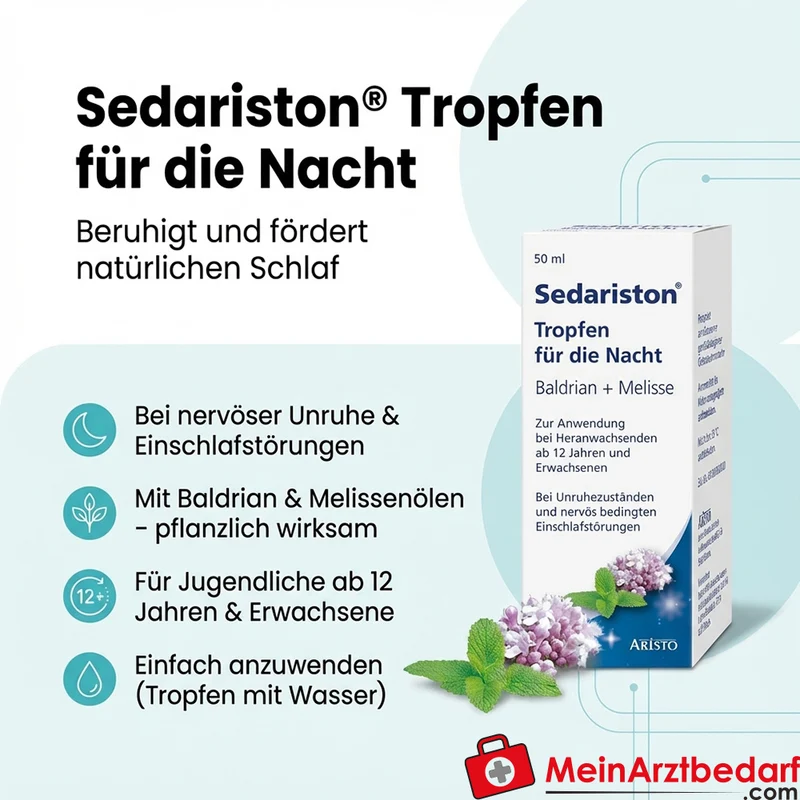 Sedariston Tropfen für die Nacht Baldrian und Melissenöl Tropfen 20 ml, 50 ml