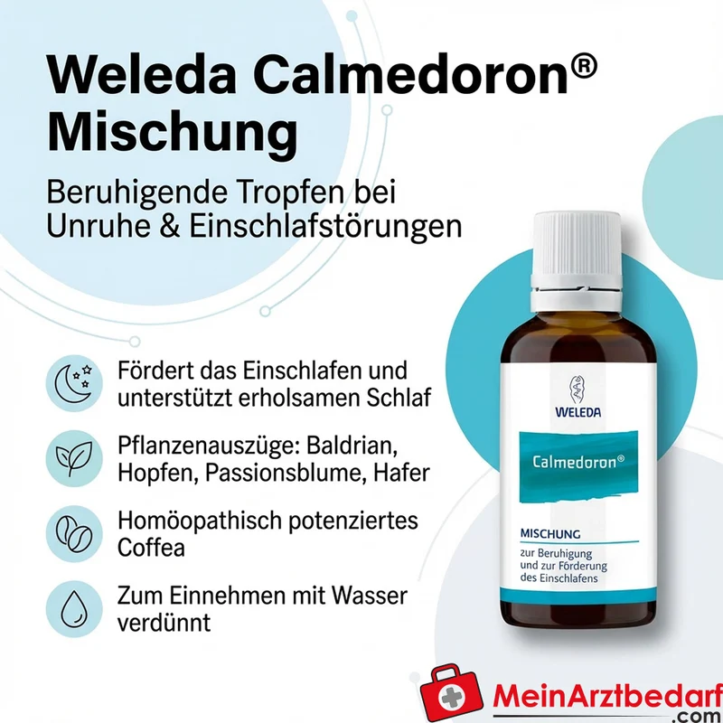 Calmedoron Mischung Baldrian-Hopfen-Passionsblume-Tropfen mit Coffea