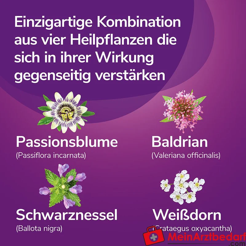 Calmalaif pflanzliches Arzneimittel (Baldrian, Passionsblume, Schwarznessel, Weißdorn) überzogene Tabletten