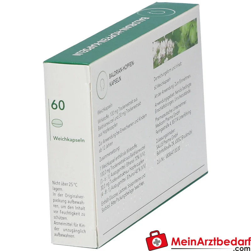 Baldrian‑Hopfen Kapseln (Baldrian & Hopfen) pflanzliches Arzneimittel, 60 St.