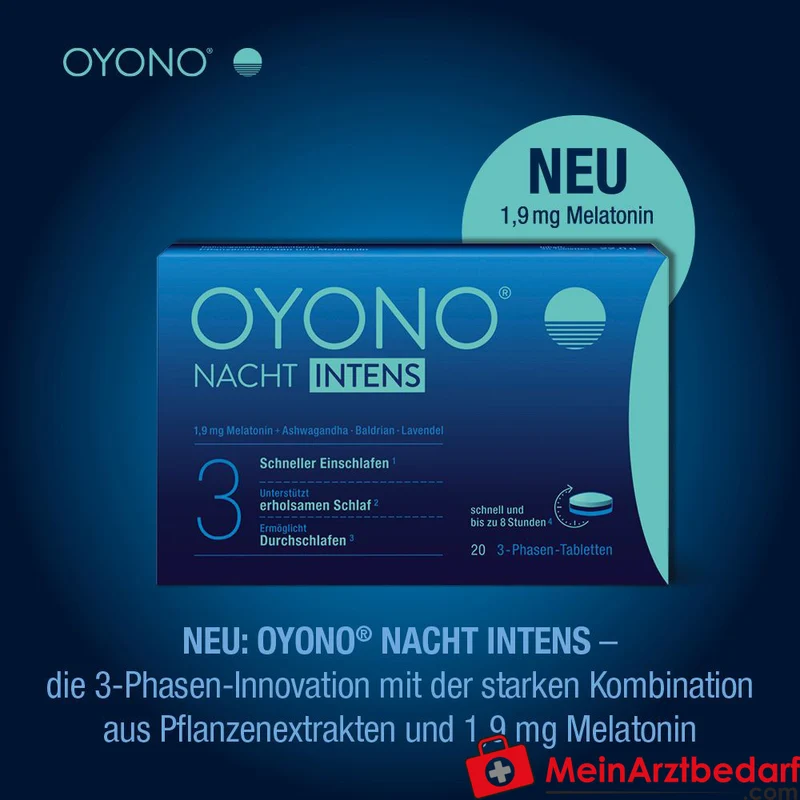 Oyono Nacht Intens Melatonin / Baldrian / Lavendel / Ashwagandha Tabletten, 60 St.