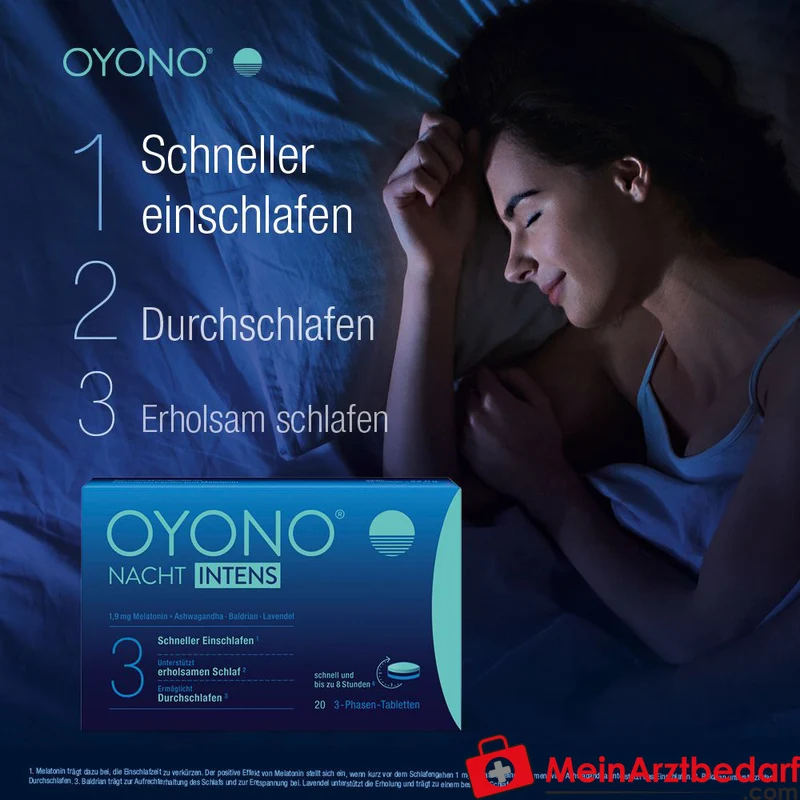 Oyono Nacht Intens Melatonin / Baldrian / Lavendel / Ashwagandha Tabletten, 60 St.