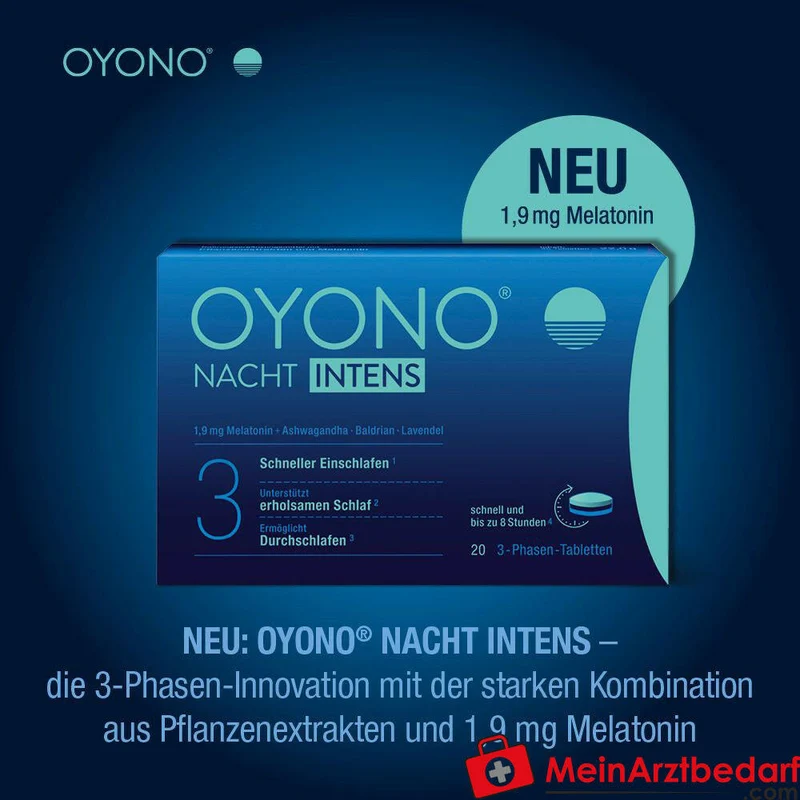 Oyono Nacht Intens Melatonin / Baldrian / Lavendel / Ashwagandha Tabletten, 20 St.
