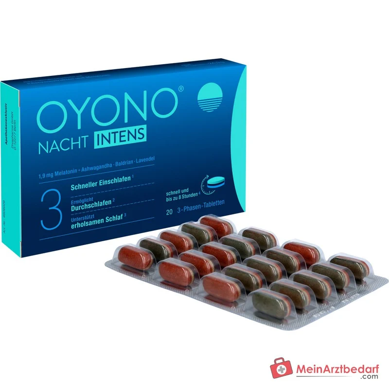 Oyono Nacht Intens Melatonin / Baldrian / Lavendel / Ashwagandha Tabletten, 20 St.