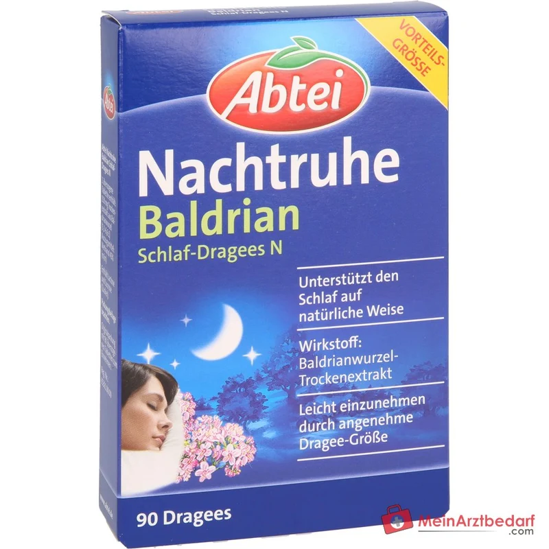 Abtei Nachtruhe Baldrian Baldrianwurzel-Trockenextrakt Schlaf-Dragees N, 90 St.