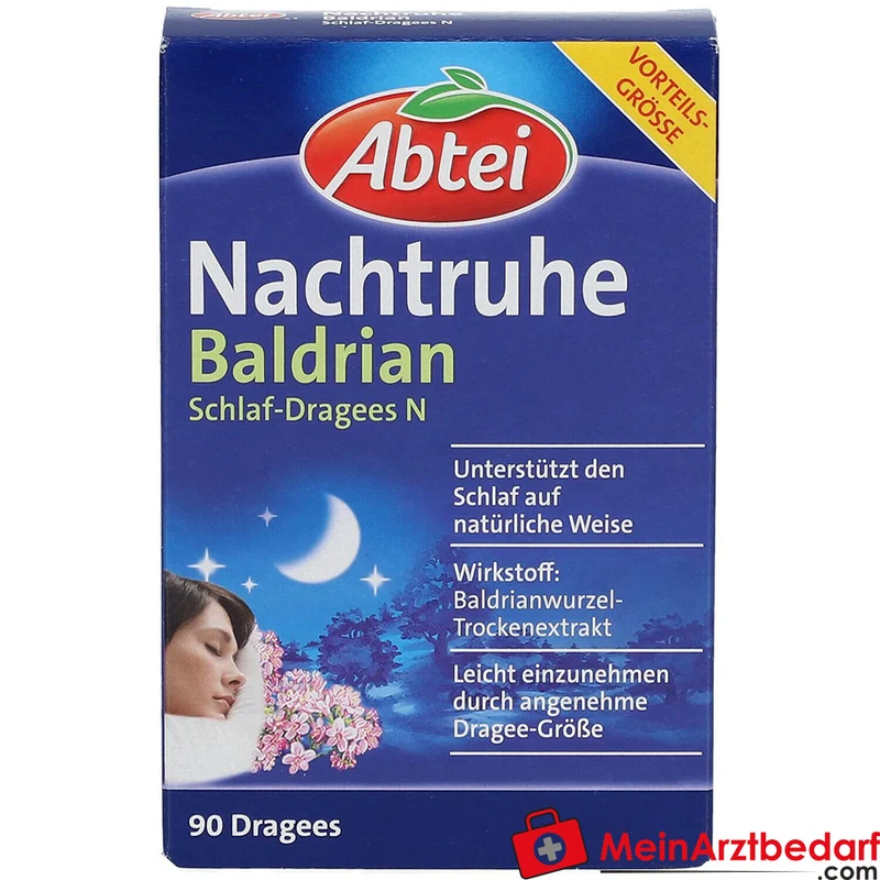 Abtei Nachtruhe Baldrian Baldrianwurzel-Trockenextrakt Schlaf-Dragees N, 90 St.