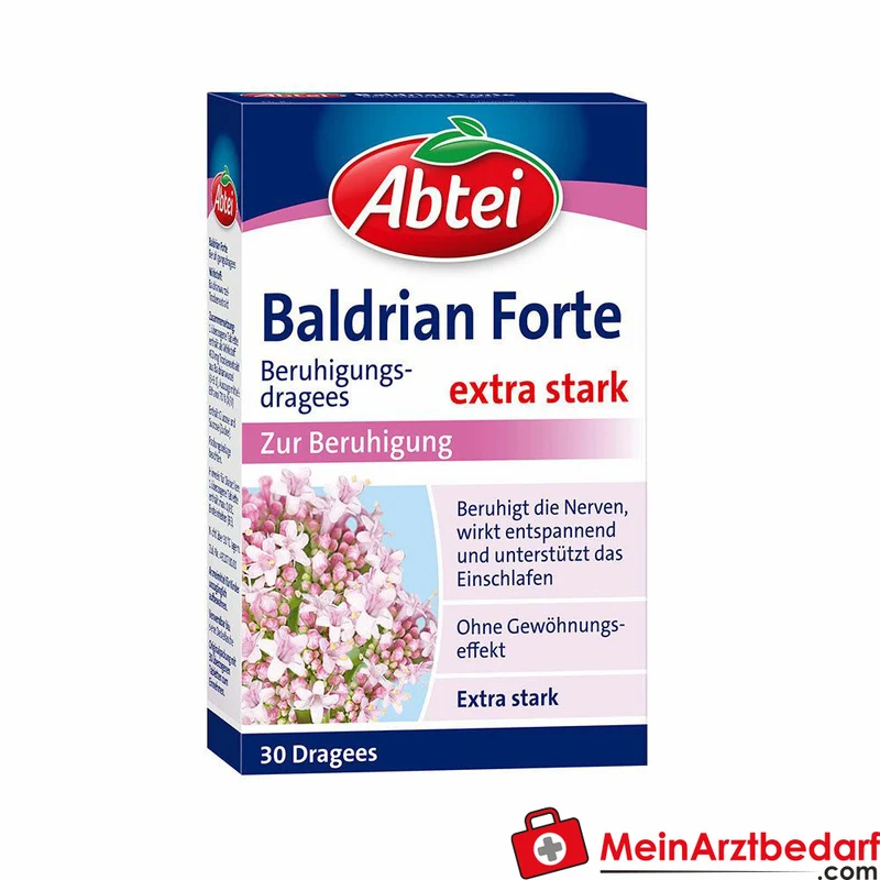 Abtei Baldrian Forte Baldrianwurzel-Trockenextrakt Beruhigungsdragees, 30 St.