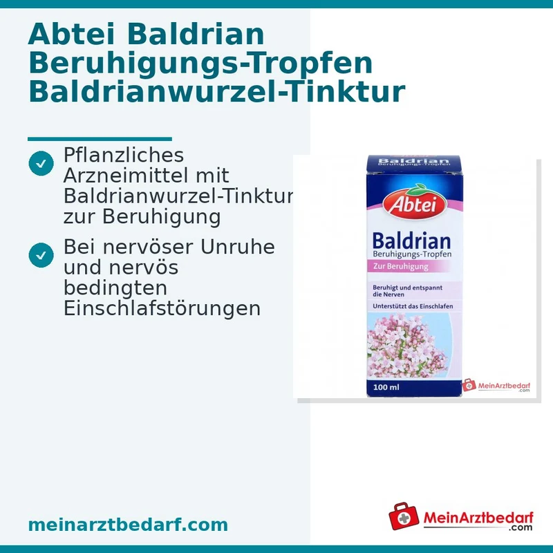 Abtei Baldrian Beruhigungs-Tropfen Baldrianwurzel-Tinktur Tropfen, 100 ml