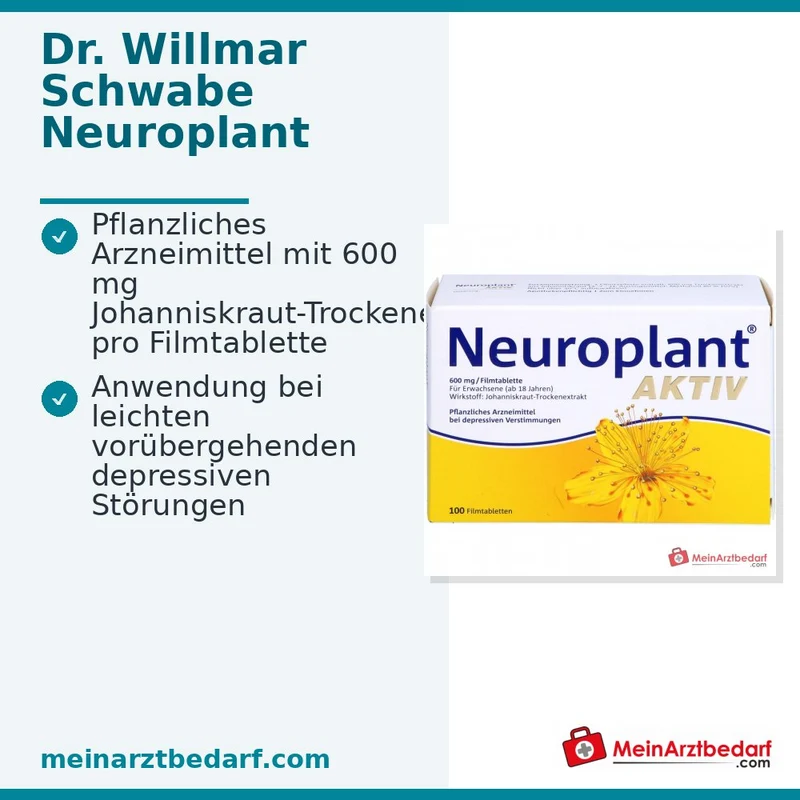 Dr. Willmar Schwabe Neuroplant Aktiv Johanniskraut-Trockenextrakt Filmtabletten 600 mg, 100 St.