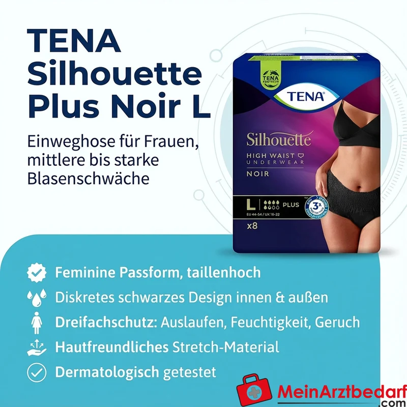 TENA Silhouette Plus Noir L Inkontinenz-Pants Damen taillenhoch