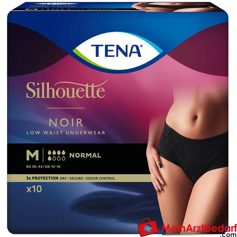 TENA Silhouette Normal Noir Inkontinenz-Pants M hüfthoch, Damen