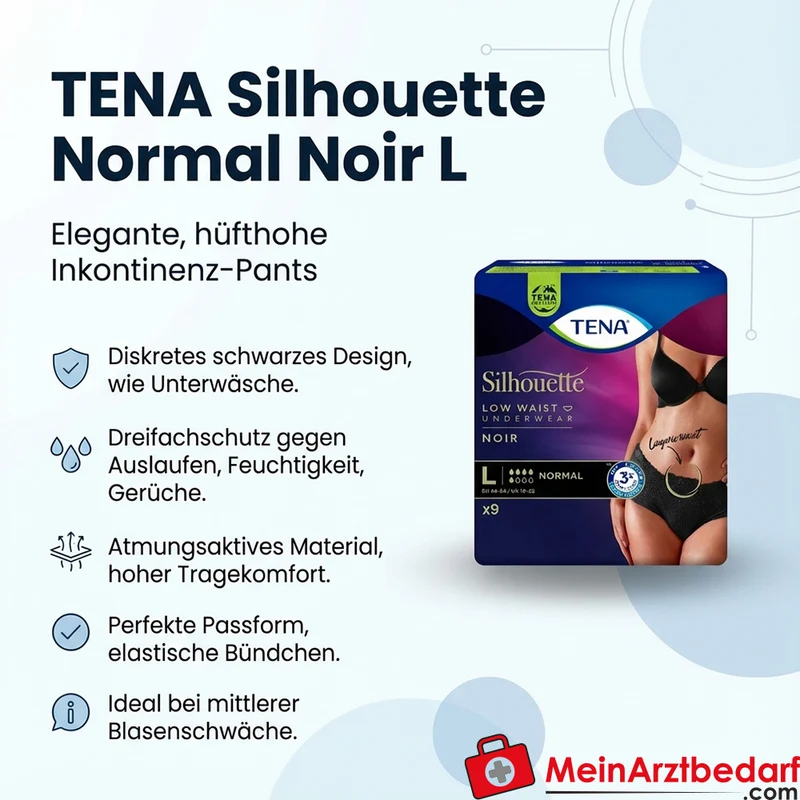 TENA Silhouette Normal Noir Inkontinenz-Pants L mittlere Saugkraft