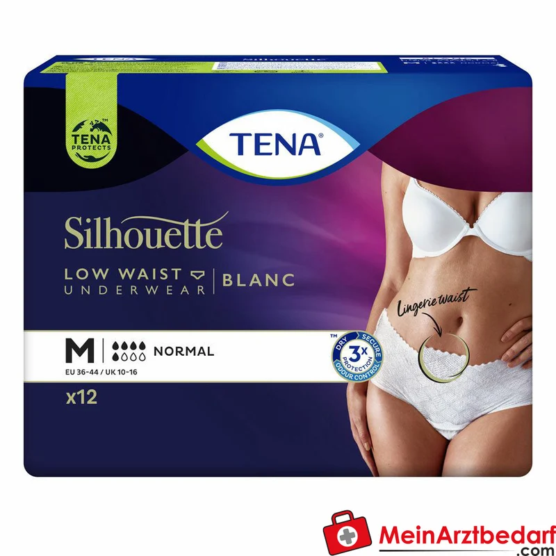 TENA Silhouette Normal Blanc Inkontinenz-Pants Hüfthose Gr. M mittlere bis starke Blasenschwäche