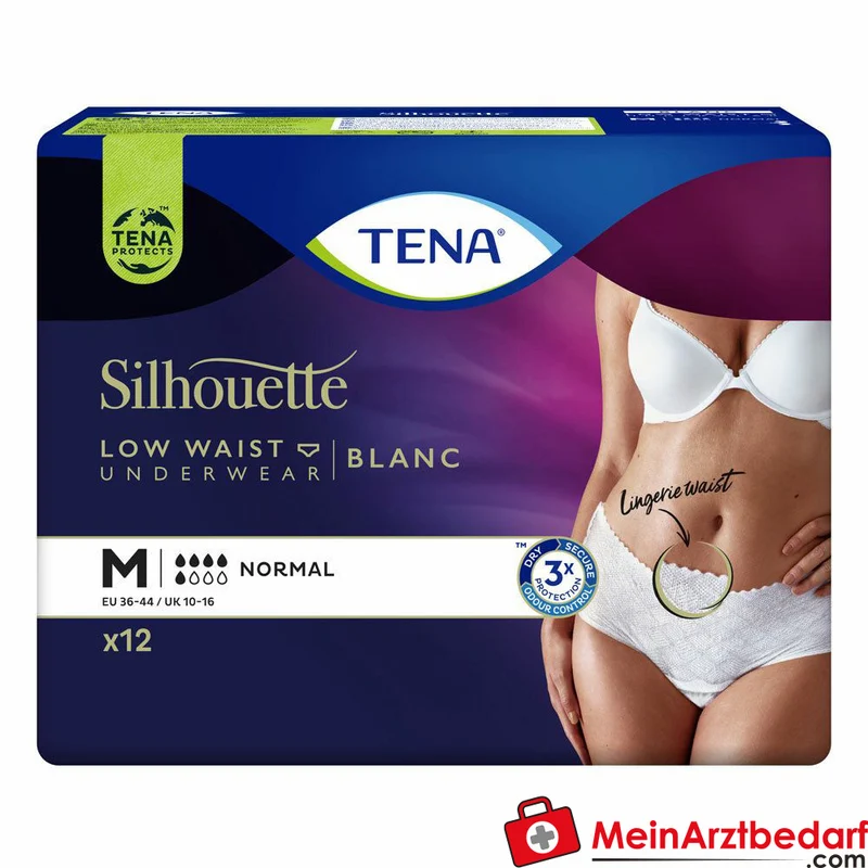 TENA Silhouette Normal Blanc Inkontinenz-Pants Hüfthose Gr. M mittlere bis starke Blasenschwäche