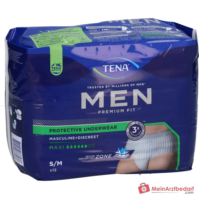 TENA Men Premium Fit Inkontinenz-Pants Maxi S/M, 48 St. (4x12 St.)