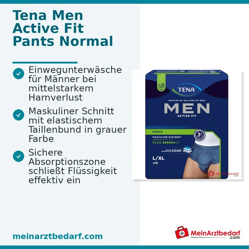 TENA Men Active Fit Pants Plus Saugstärke 5,5 Einmalhosen L/XL blau