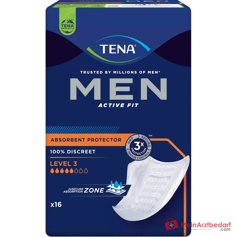 TENA Men Active Fit Level 3 Einlagen für starken Harnverlust, einzeln verpackt