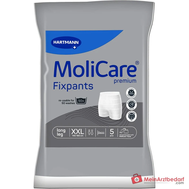 MoliCare Fixpants long leg Fixhose Inkontinenz Gr. XXL waschbar bis 50x 60°C mit Nässeindikator