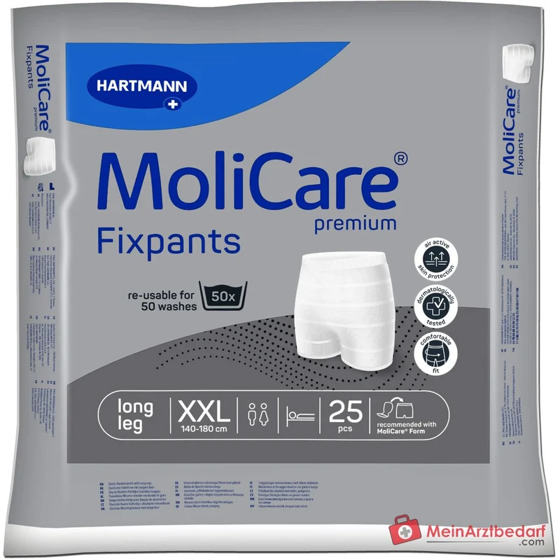 MoliCare Fixpants long leg Fixhose Inkontinenz Gr. XXL waschbar bis 50x 60°C mit Nässeindikator