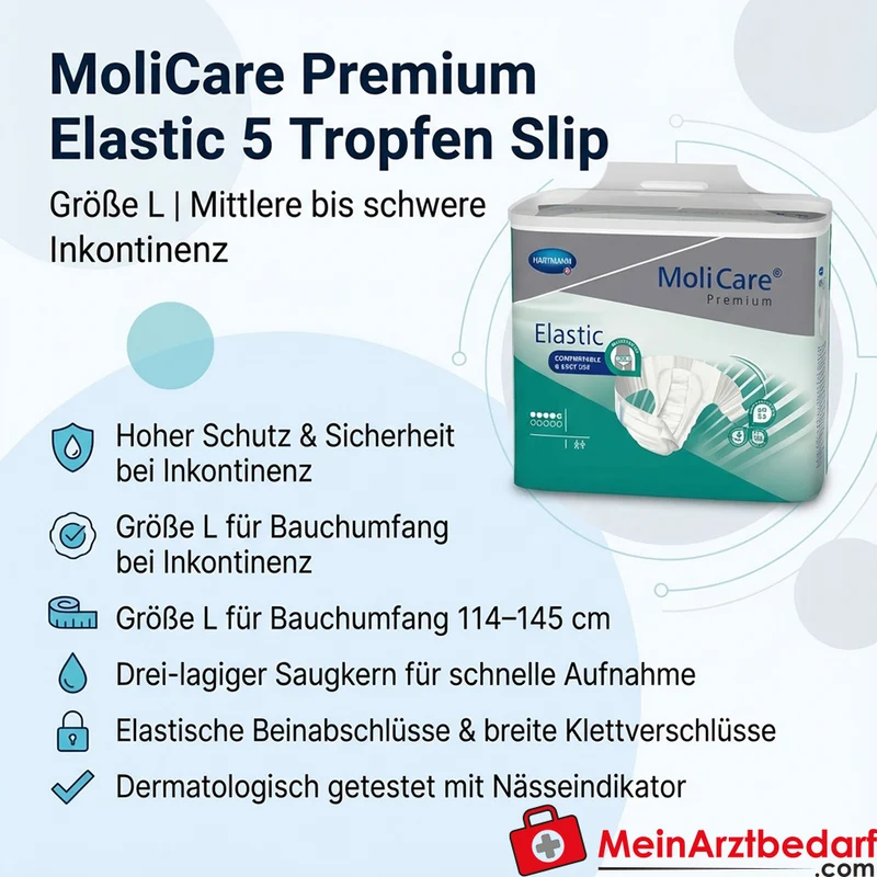 MoliCare Premium Elastic Inkontinenz-Slip 5 Tropfen Größe L 30 Stück