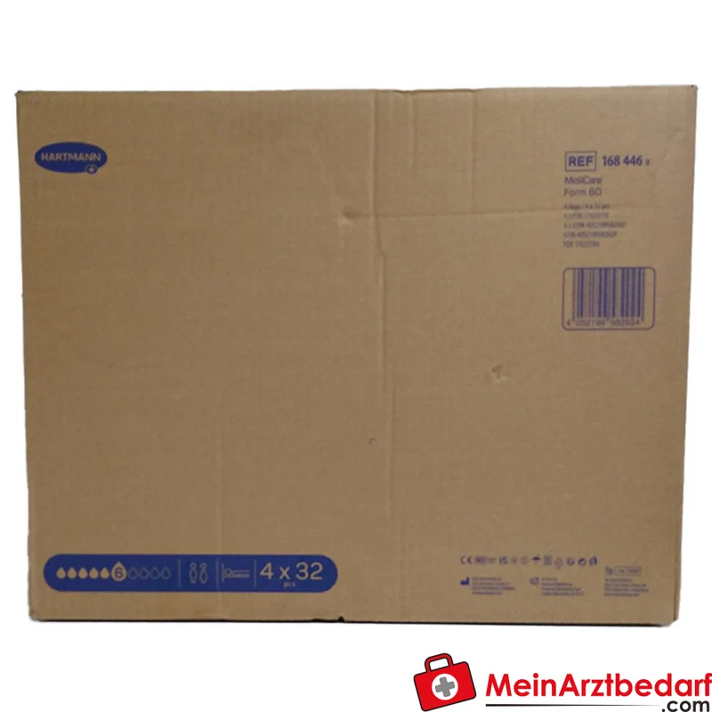 Hartmann MoliCare Form 6 Tropfen Inkontinenzvorlagen mit Folienrückseite, 128 Stück (4 x 32 Stück)